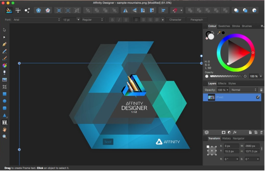 Графический редактор для работы с векторными и растровыми изображениями Affinity Designer