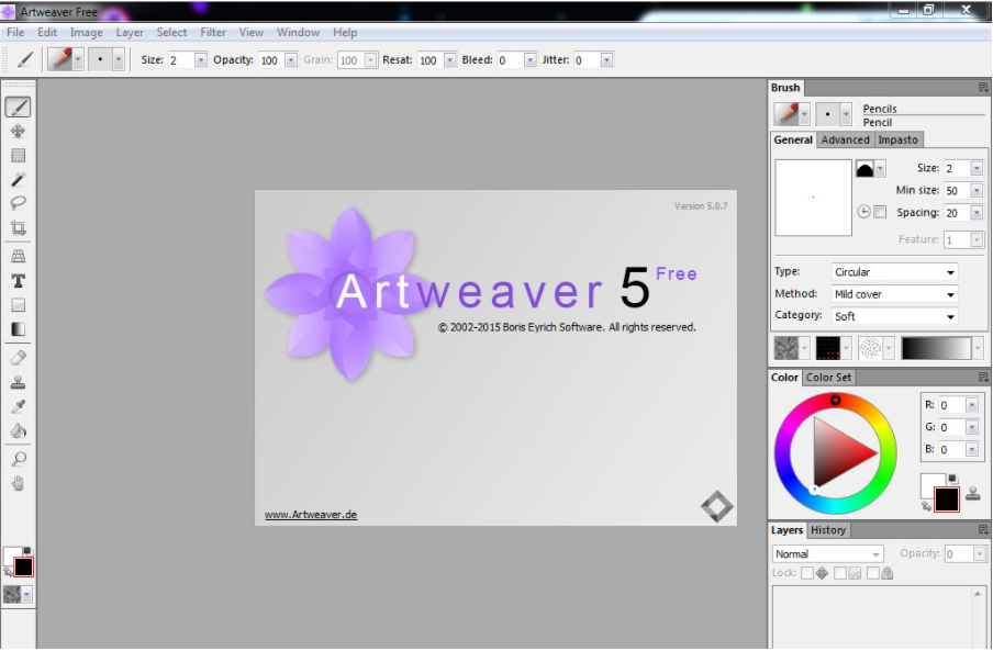 Растровый графический редактор Artweaver