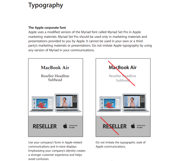 шрифты и их применение в брендбуке Apple