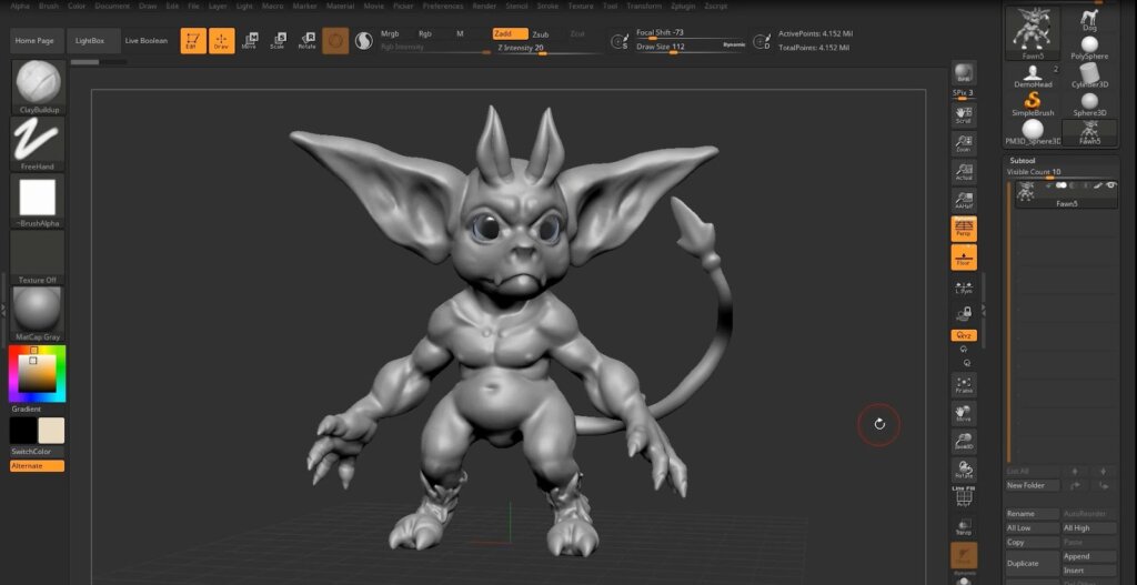 Создание 3D-модели персонажа в ZBrush