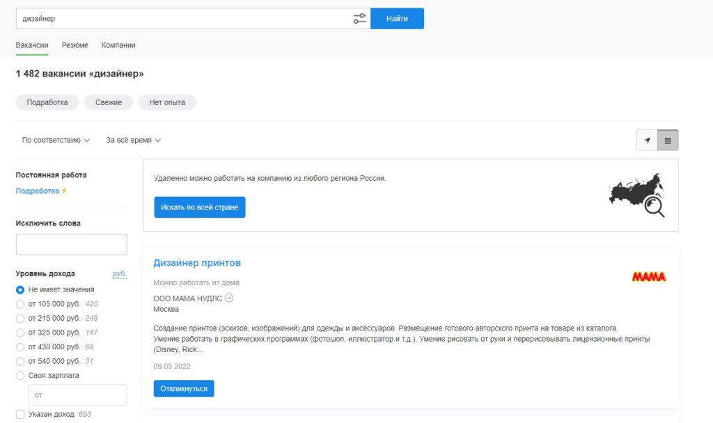 Вакансии дизайнера удаленно без опыта