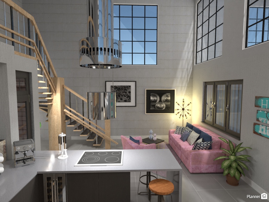 Дизайн двухуровневой квартиры в Planner 5D