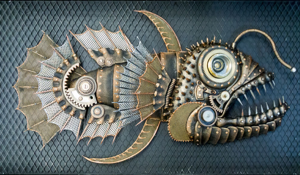 Сборка steampunk. Рыба стимпанк. Стимпанк панно. Морской стимпанк.