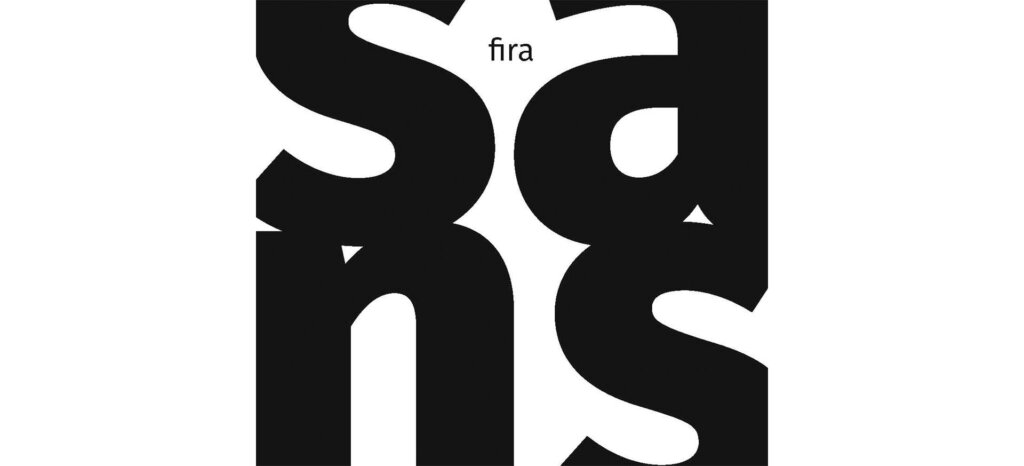 Обложка кейса на Behance с использованием шрифта Fira Sans крупные черные буквы на белом фоне