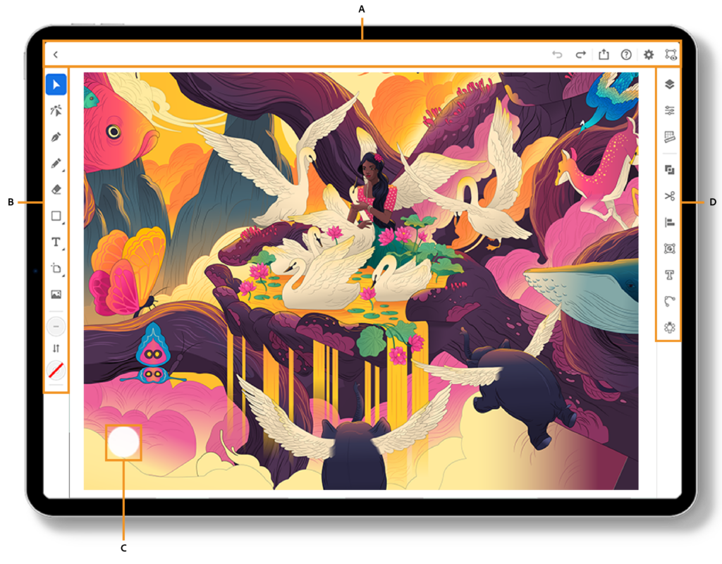 Как выглядит Adobe Illustrator на планшете