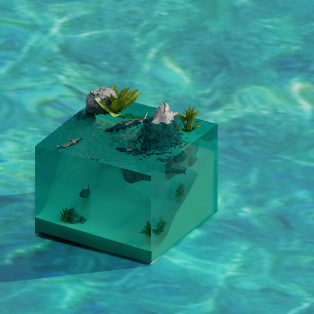 Пример 3D-работы со структурой воды