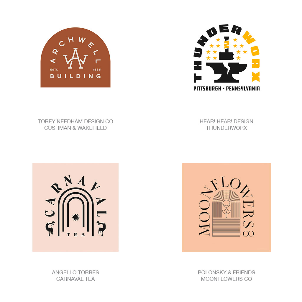 примеры логотипов с аркой