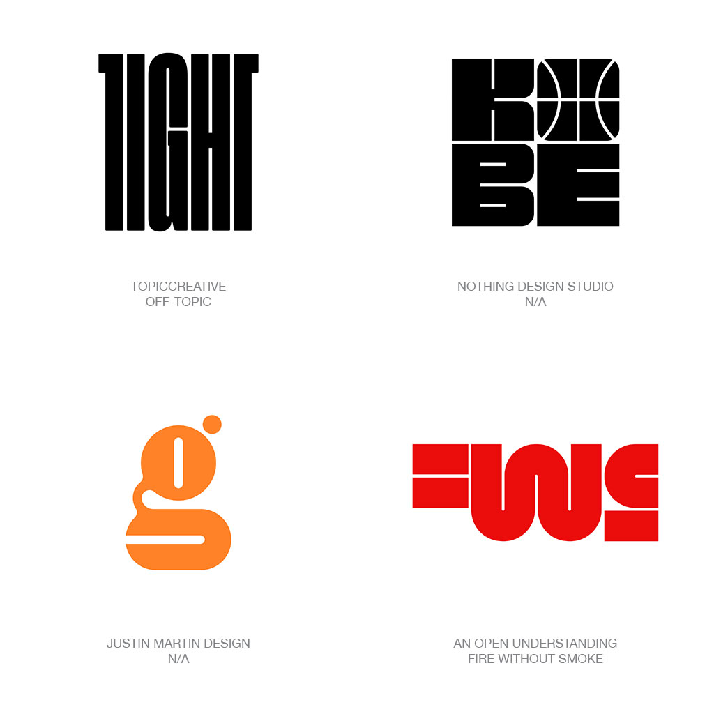 примеры логотипов с плотно прилегающими шрифтами