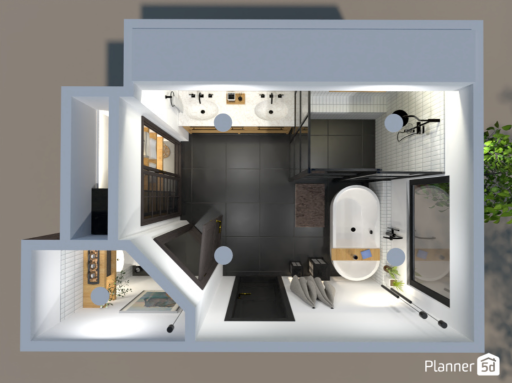 План ванной комнаты, выполненный в Planner 5D