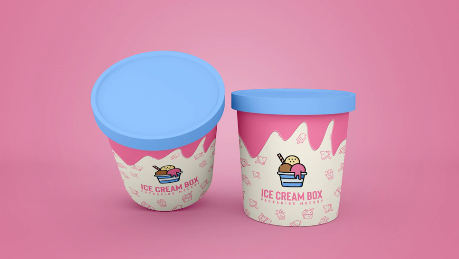 Пример мокапа упаковки мороженого