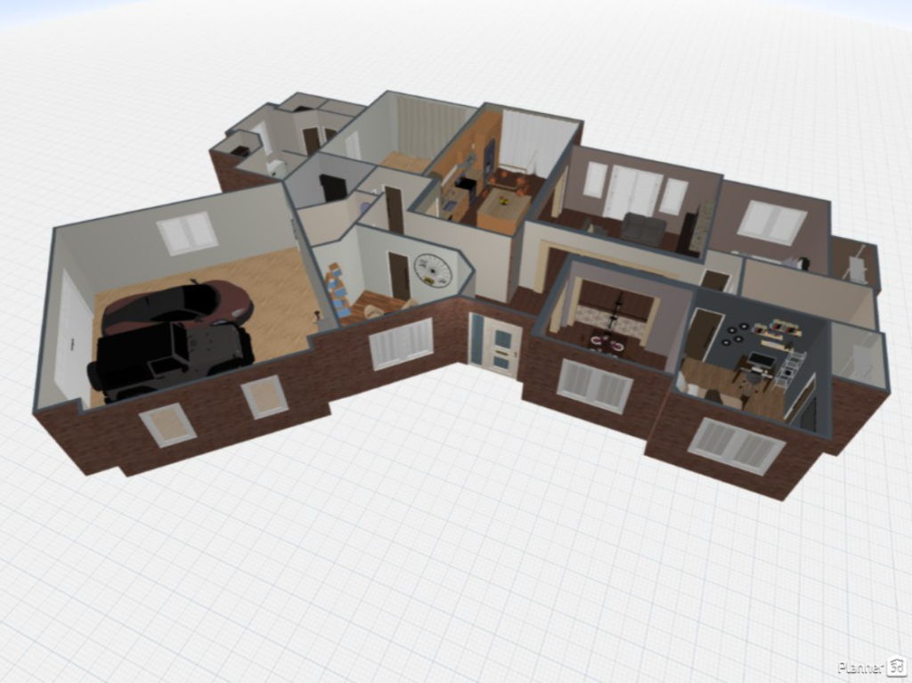 Планировка дома, выполненная в программе для дизайнеров Planner 5D