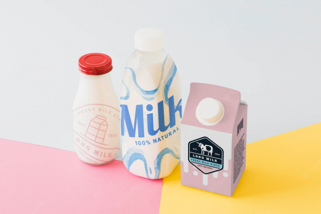 мокап упаковки для молочной продукции