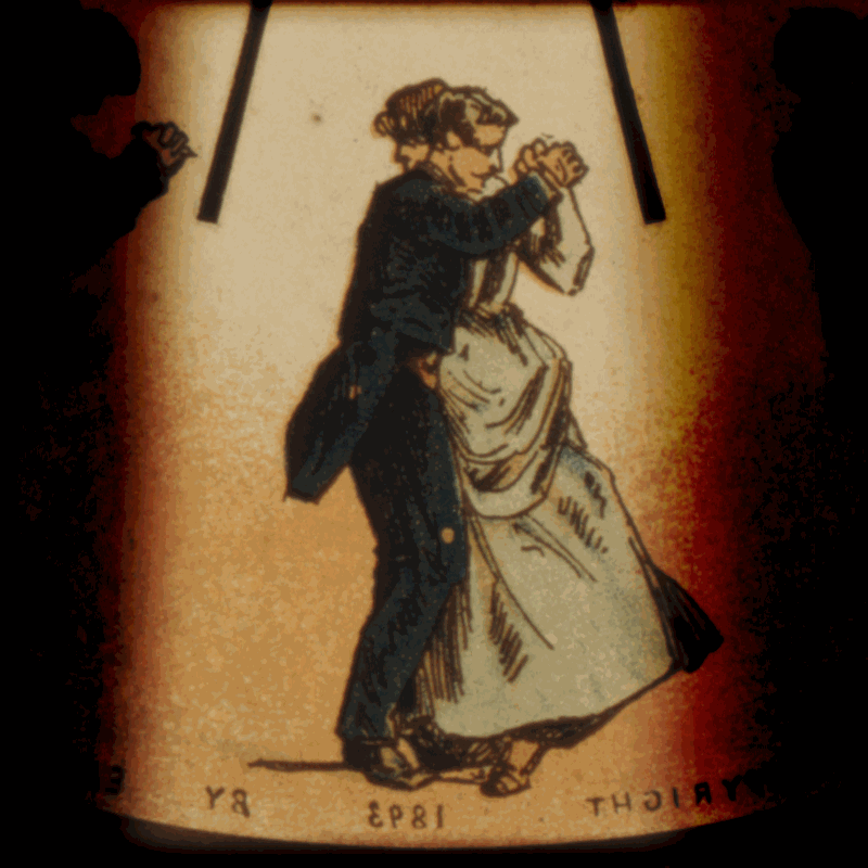 Эффект танцующей пары, созданный с помощью фенакистископа