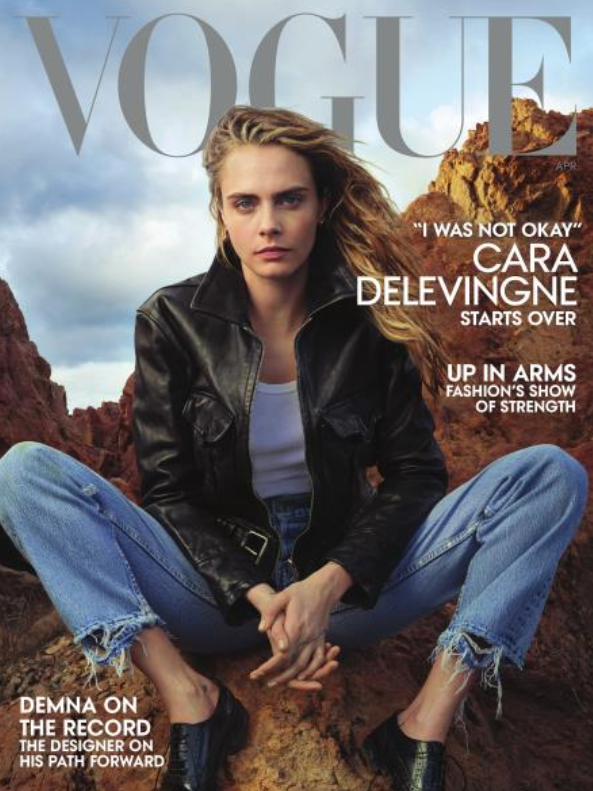 современная обложка Vogue с фотографией Кары Делевинь