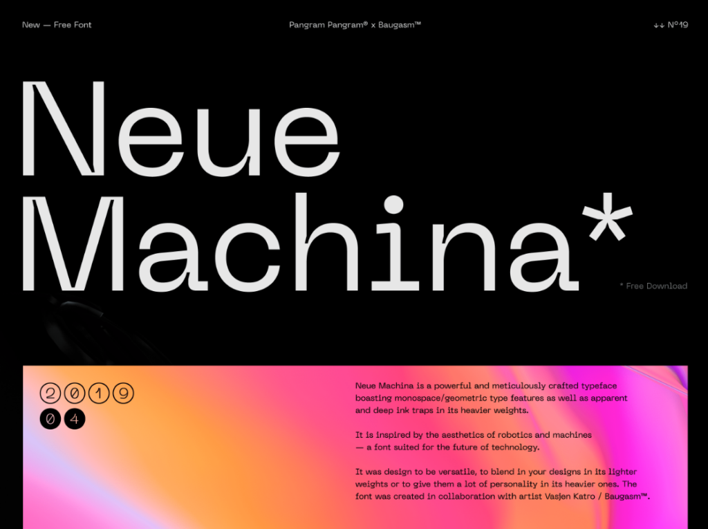 Шрифт для постеров Neue Machina
