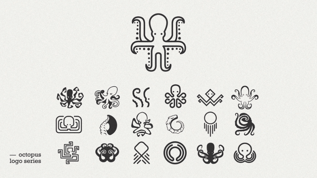 Стилизация под осьминога для логотипа