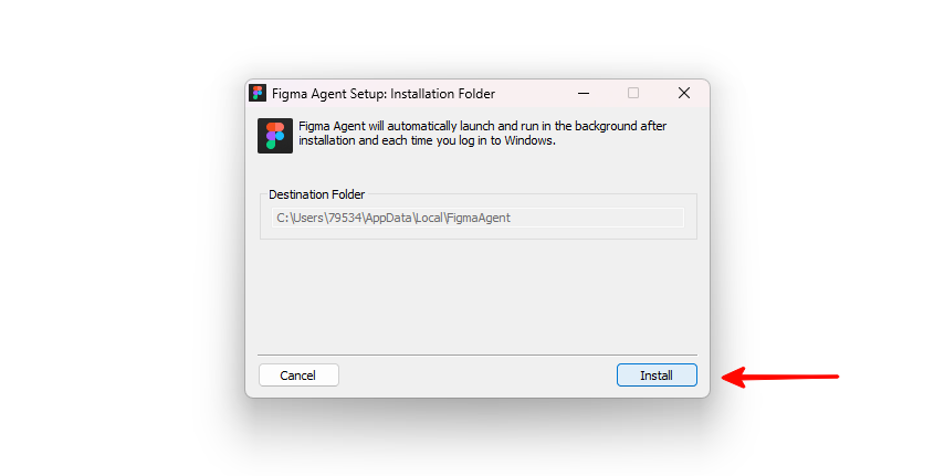 Скачиваем файл InstallFigmaAgent.exe