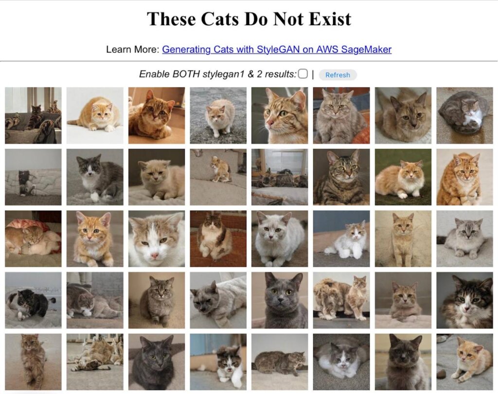 сгенерированный нейросетью фотографии котов