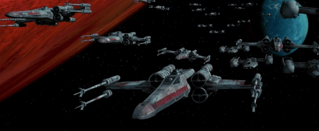 Сцены из фильма "Звёздные войны" с компьютерной графикой