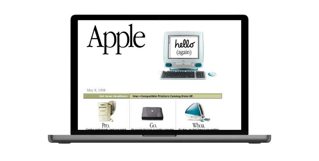 Дизайн сайта Apple в 2000 году