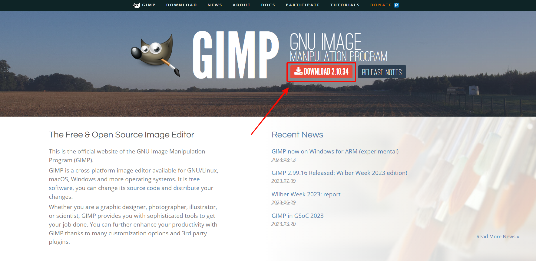 Скачивание GIMP