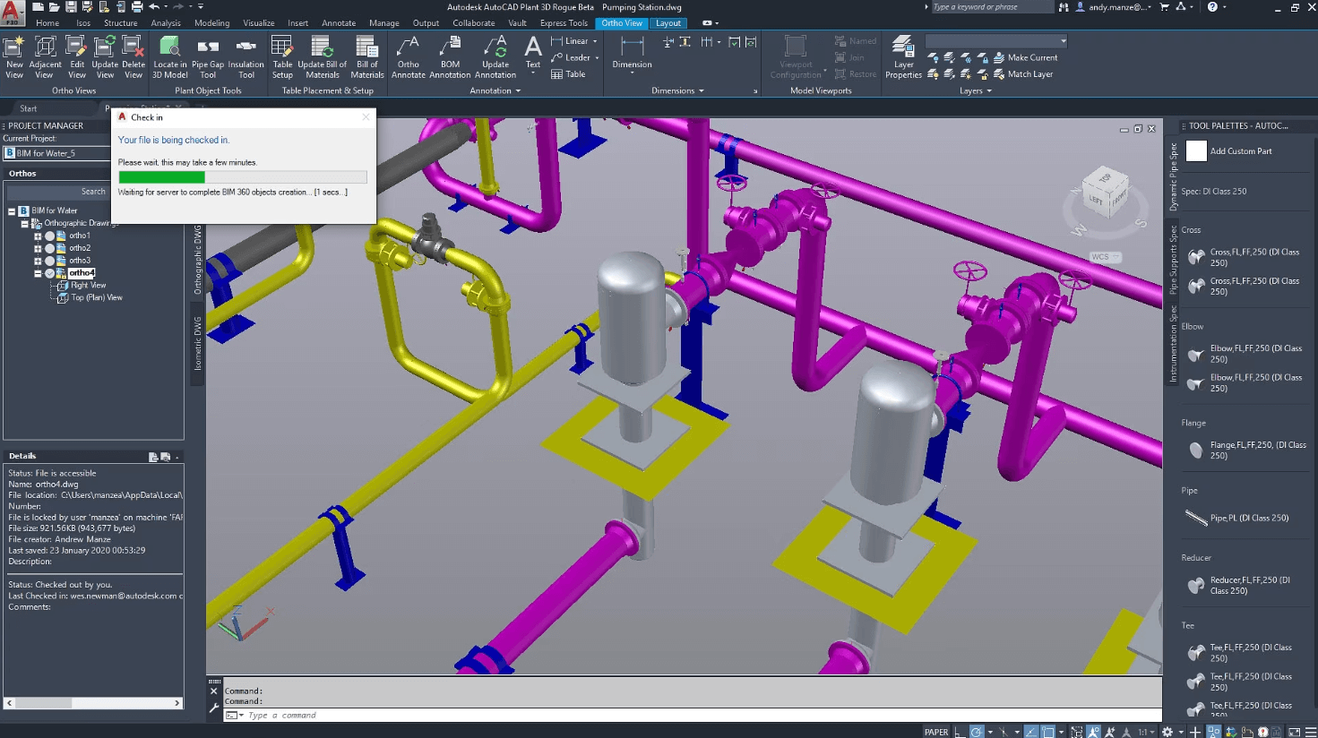 Интерфейс AutoCAD Plant 3D