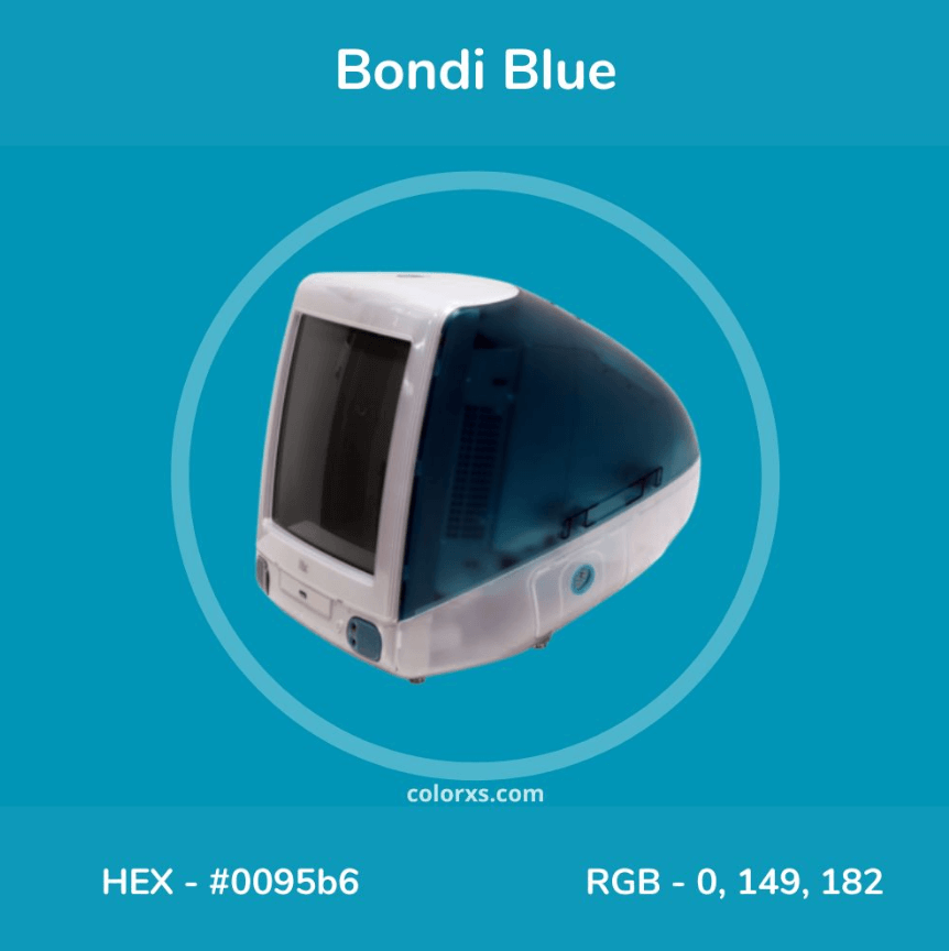 Оттенок Bondi Blue и его код