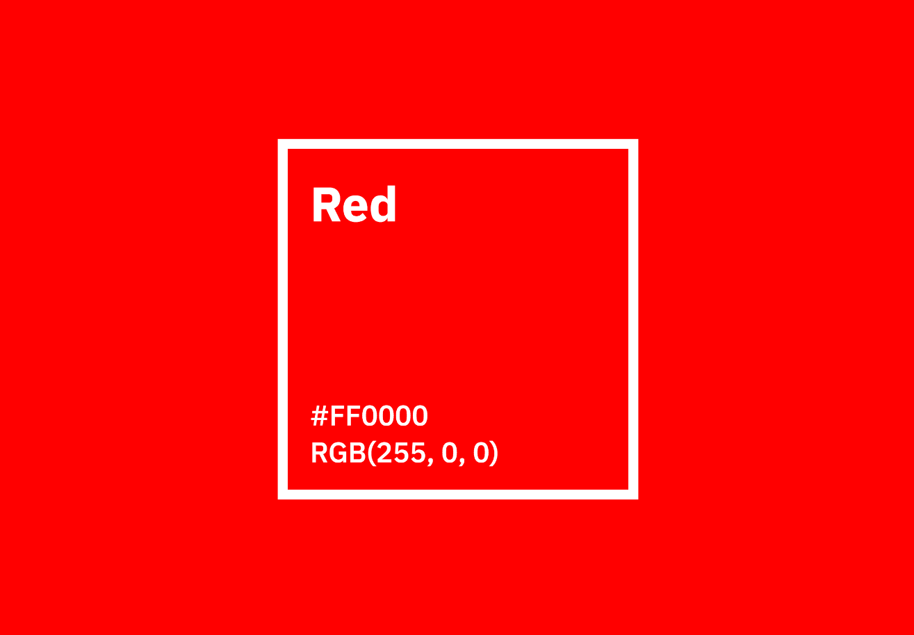 Обозначение чистого красного цвета в HEX- кодировке и схеме RGB

