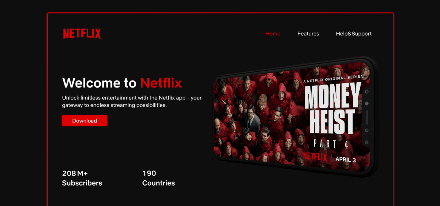 Лендинг для Netflix