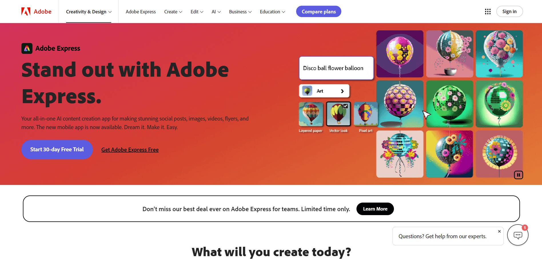 сервис Adobe Express