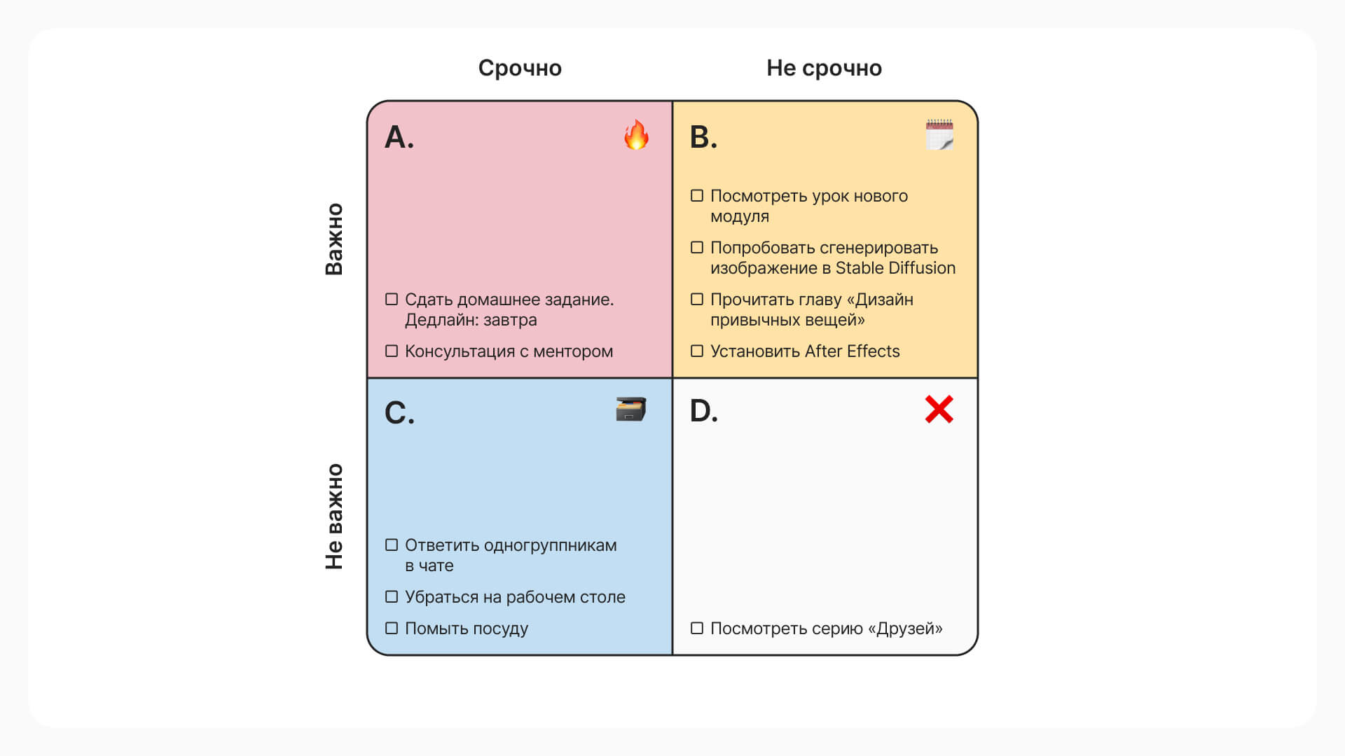 планирование обычной недели