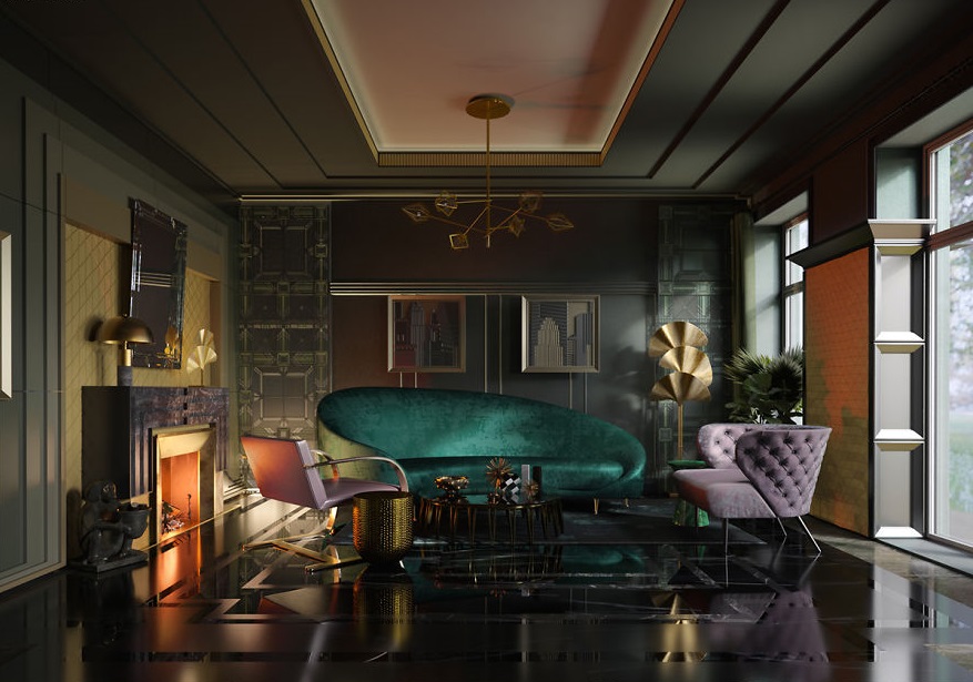 интерьер в стиле ар-деко