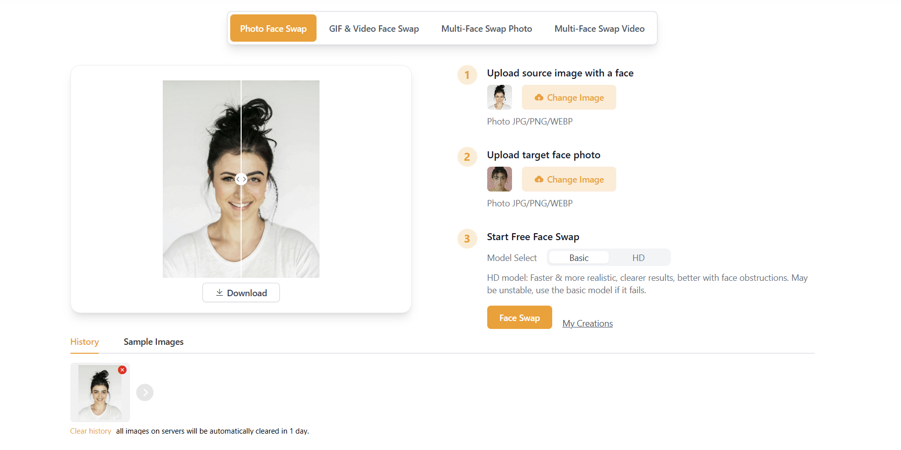 смена черт лица 