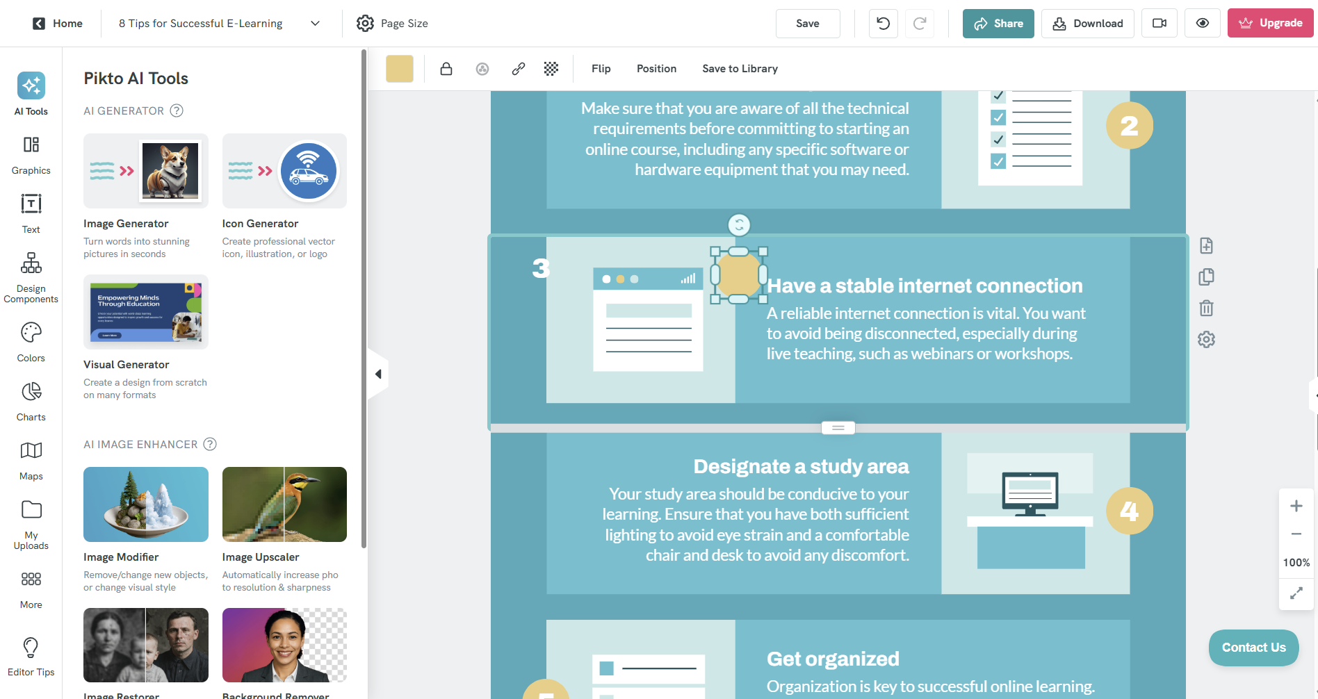 работа с сервисом пикточарт