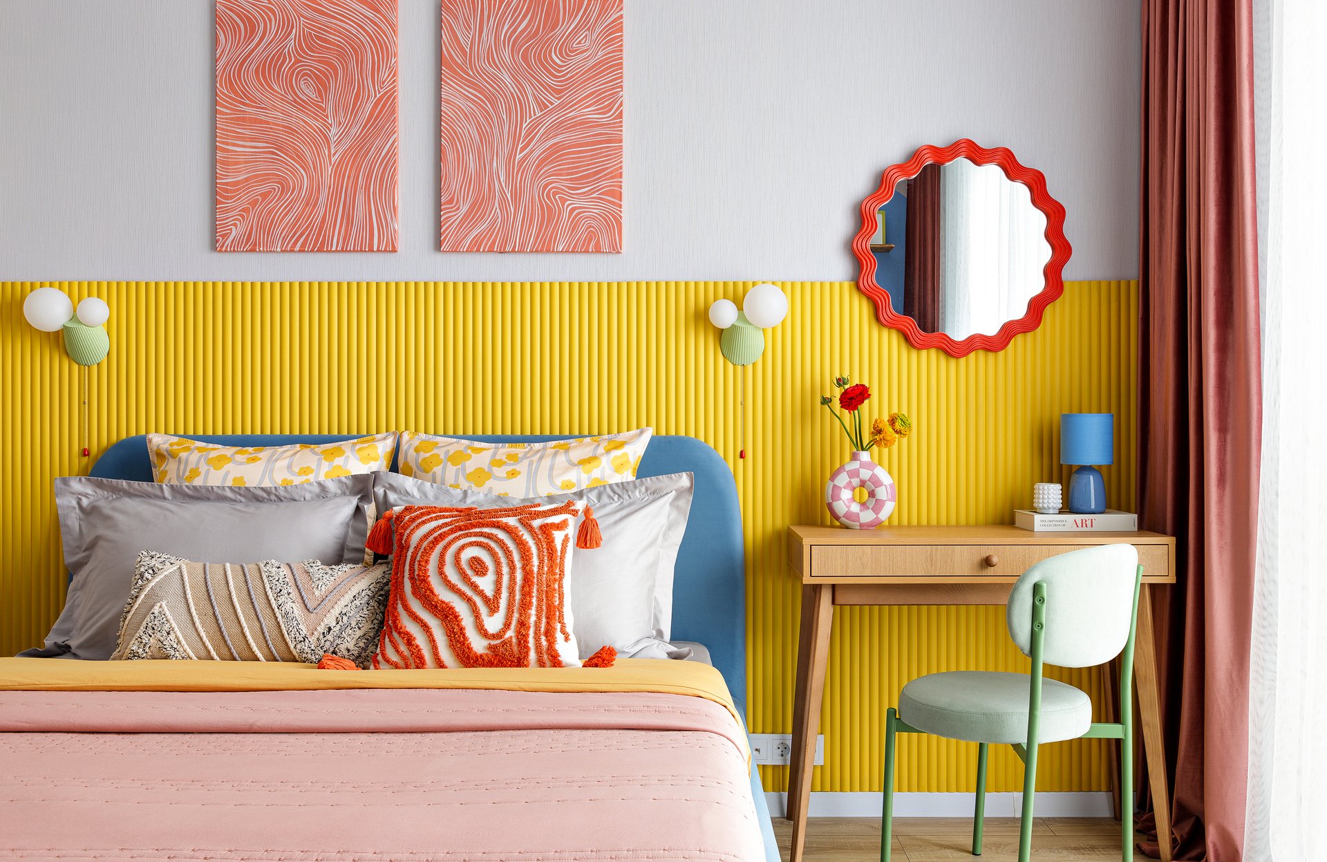 буйство цвета в интерьере