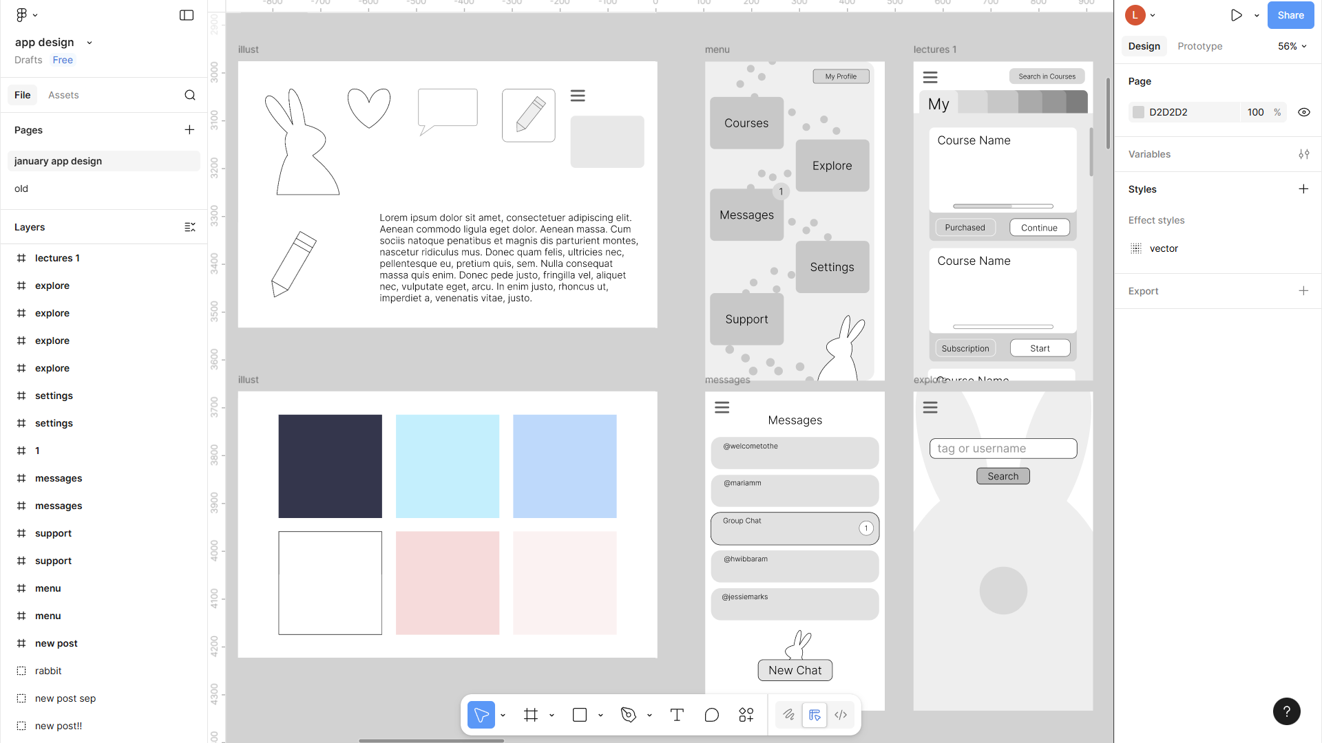 варианта визуала для прототипирования страниц