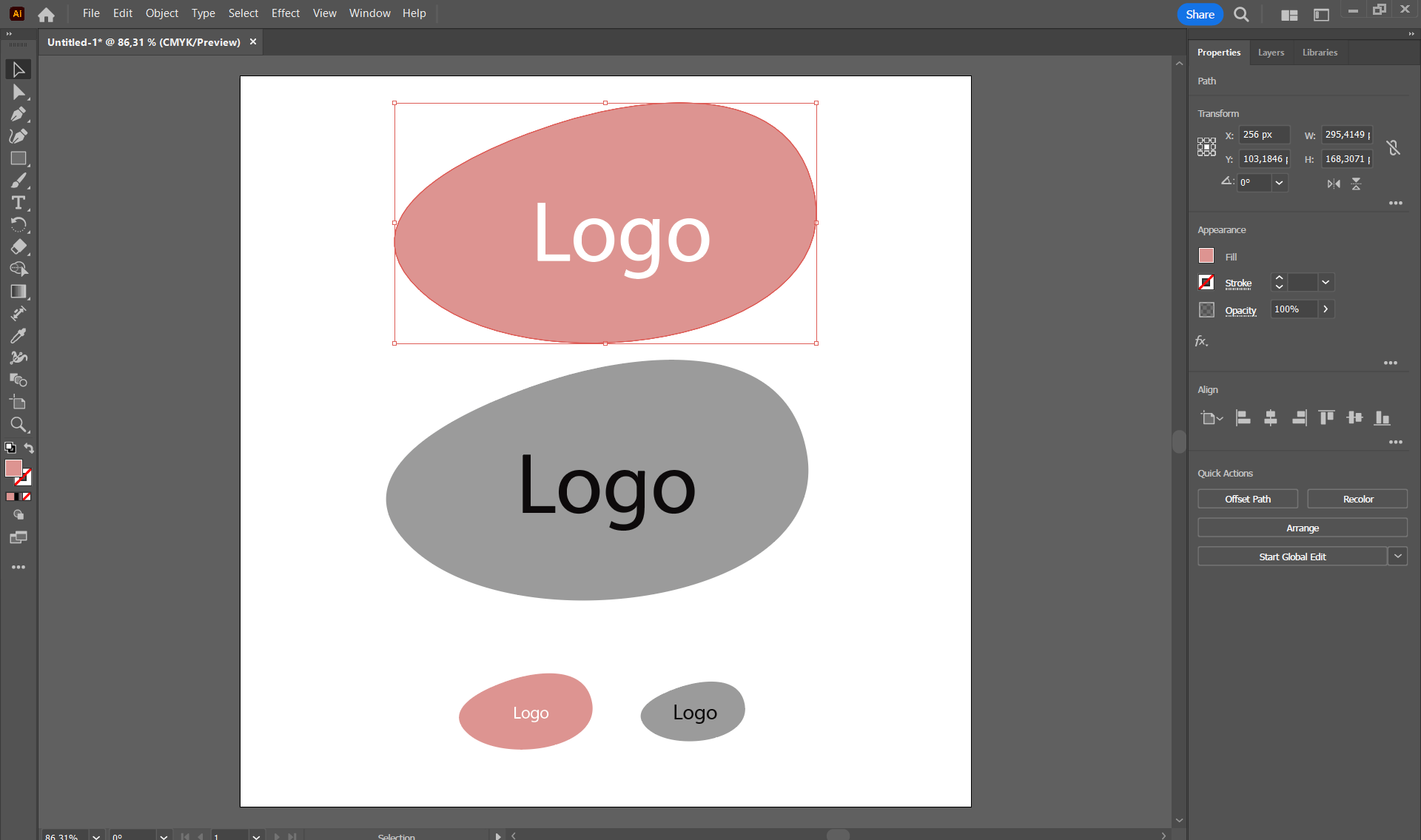 доработка логотипа в иллюстраторе
