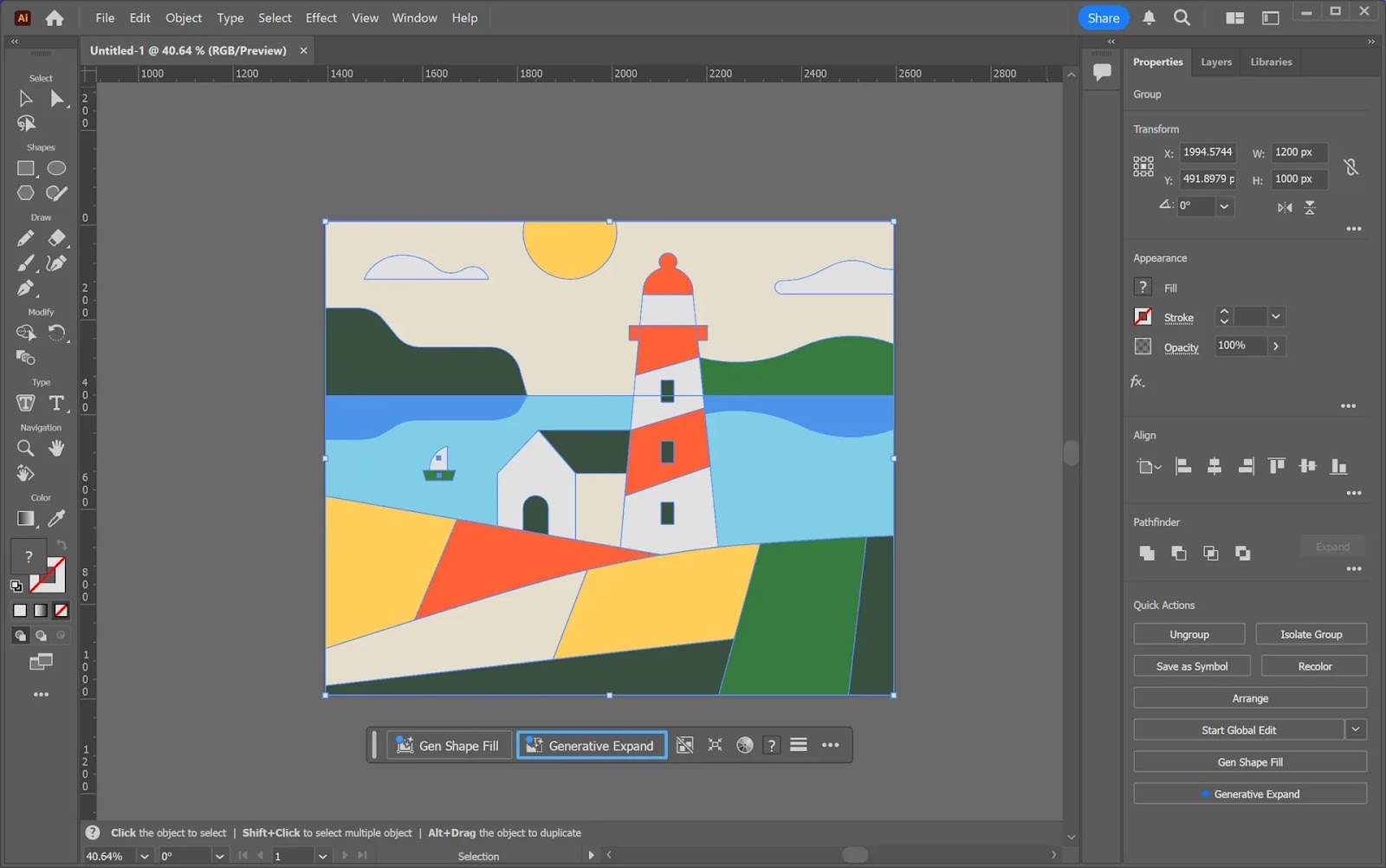 Пример интерфейса программы Adobe Illustrator