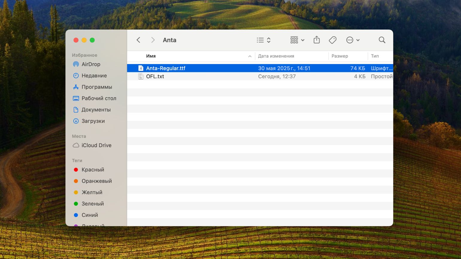 Установка шрифта — формат файла