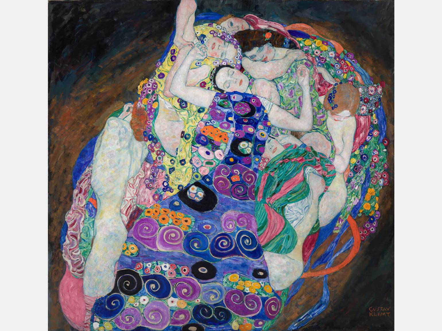 Густав Климт «Дева», 1913 г. — поздняя картина Густава Климта о взрослении, женственности и внутреннем мире, выполненная в декоративной манере художника.