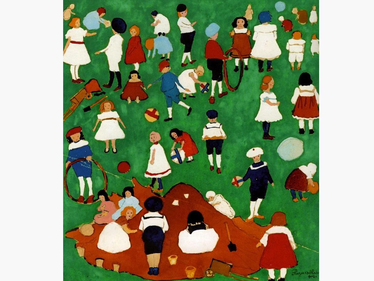 Картина «Дети» Казимира Малевича, 1908 год — ранняя работа периода русского авангарда до появления супрематизма