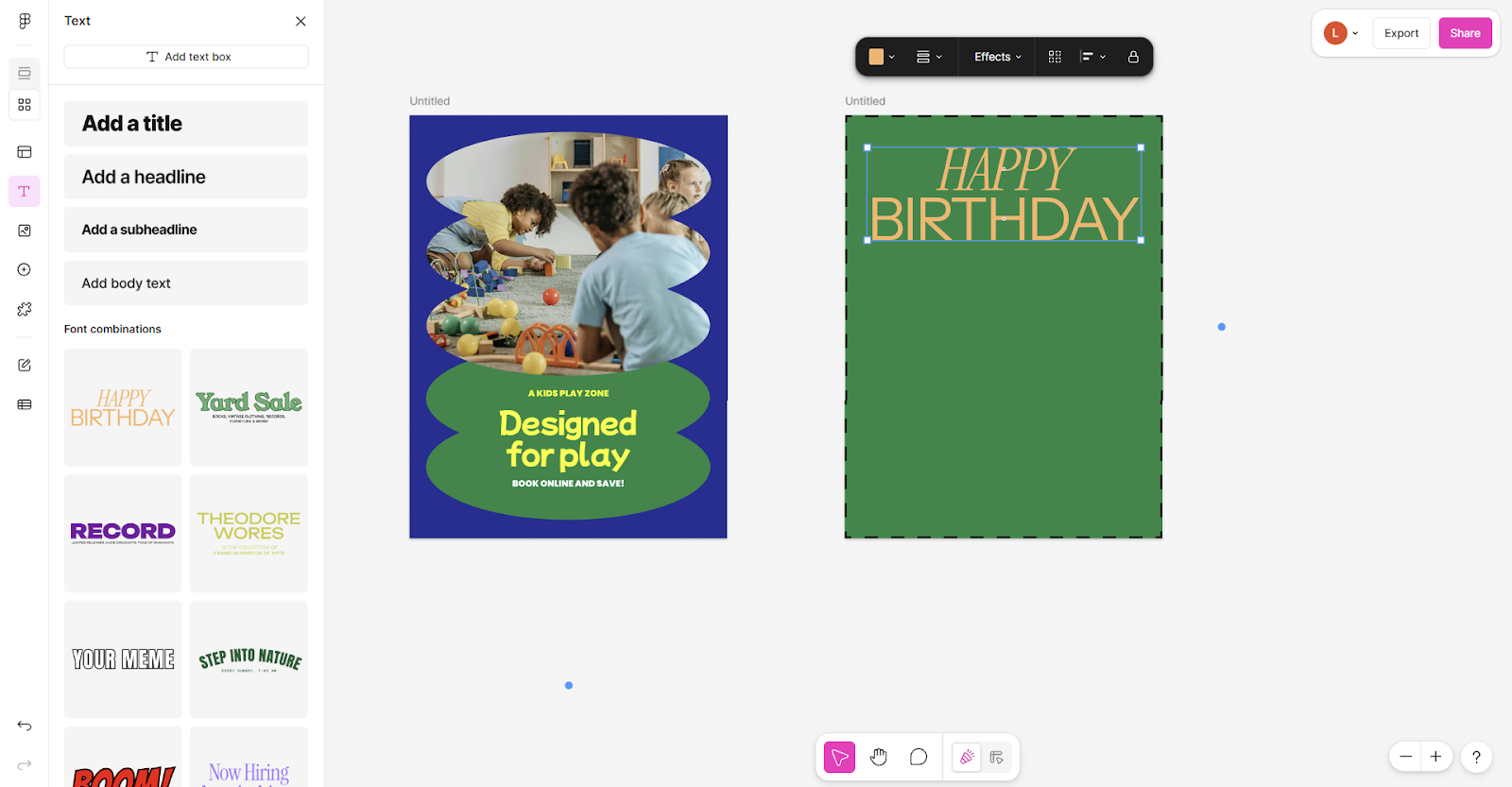 Работа с несколькими макетами в Figma Buzz — редактирование шаблонов в Figma для SMM и маркетинга, инструменты Figma для малого бизнеса
