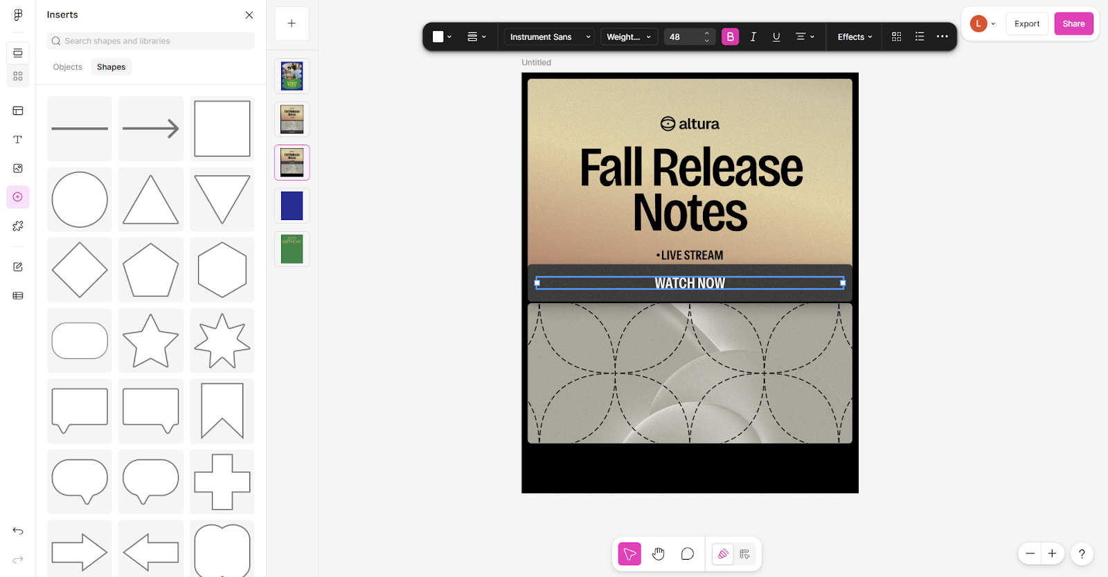 Создание постера в Figma Buzz с использованием брендовых шаблонов Figma — быстрый дизайн для соцсетей и бренд-дизайн в Figma