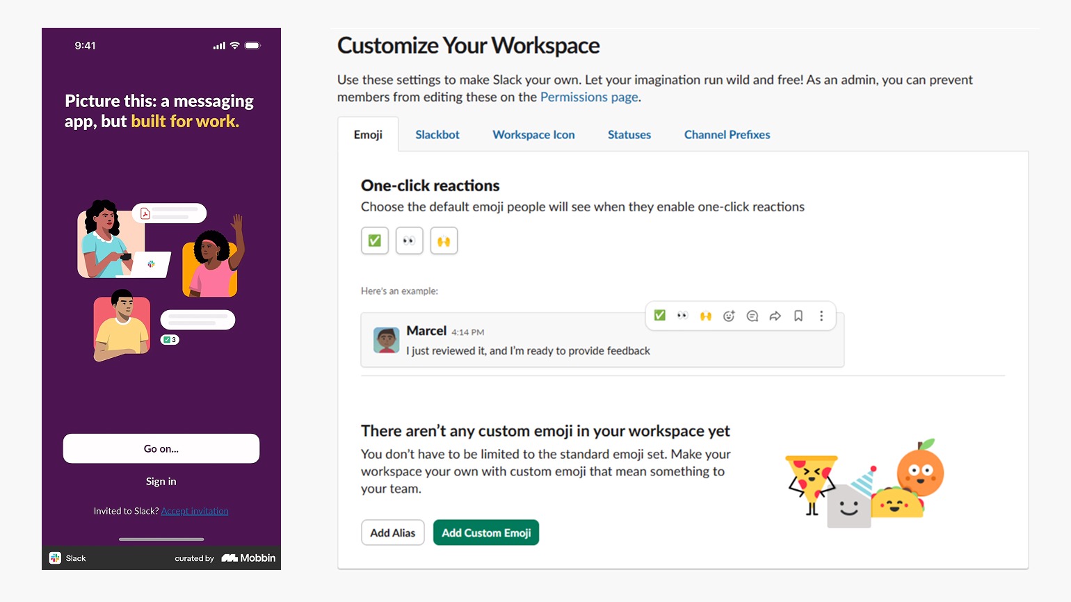 Пример работы Tone of Voice в интерфейсе Slack
