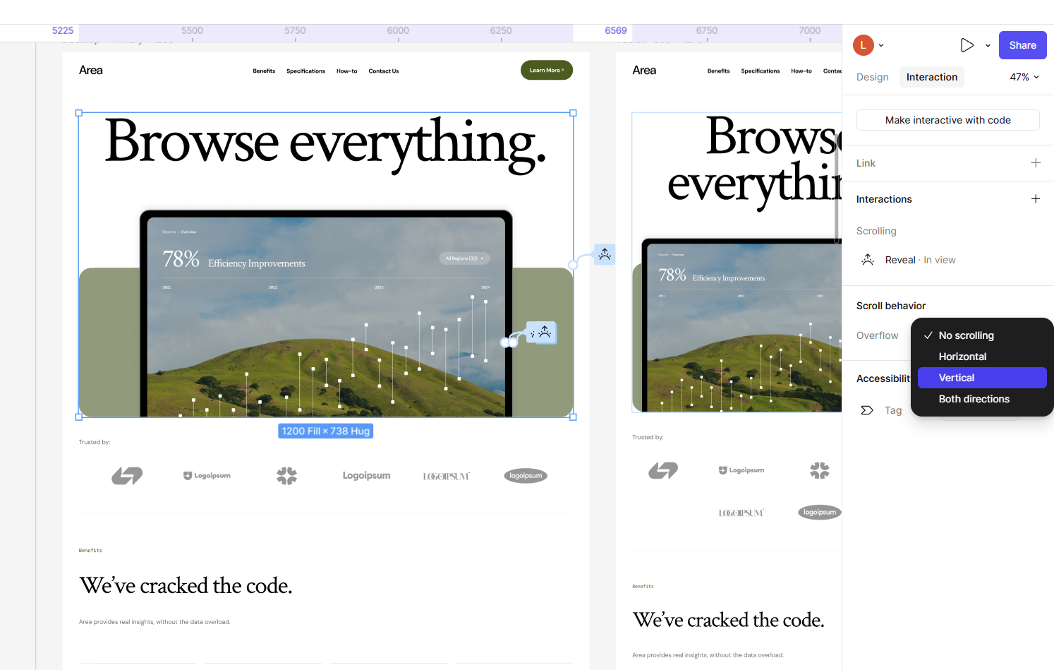 Как пользоваться Figma Sites: создание переходов, анимаций и настройка скроллинга для сайта без кода.