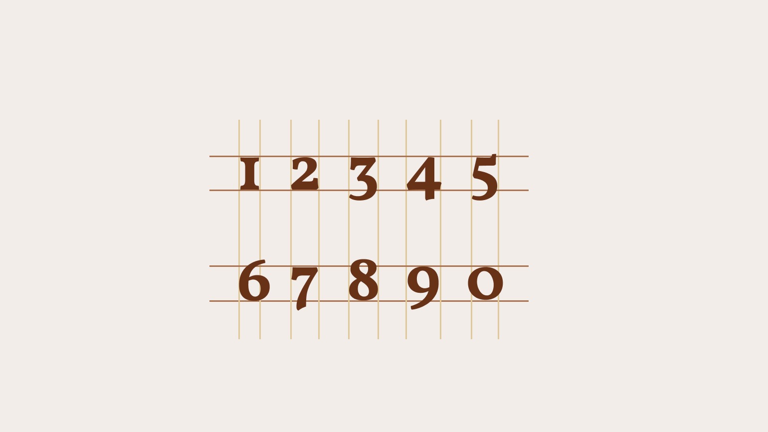 Пропорциональные старостильные цифры пример