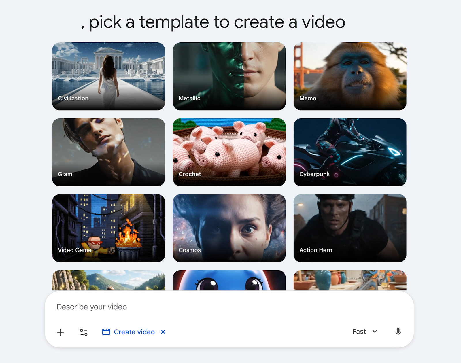 шаблоны стилей в Google Veo 3