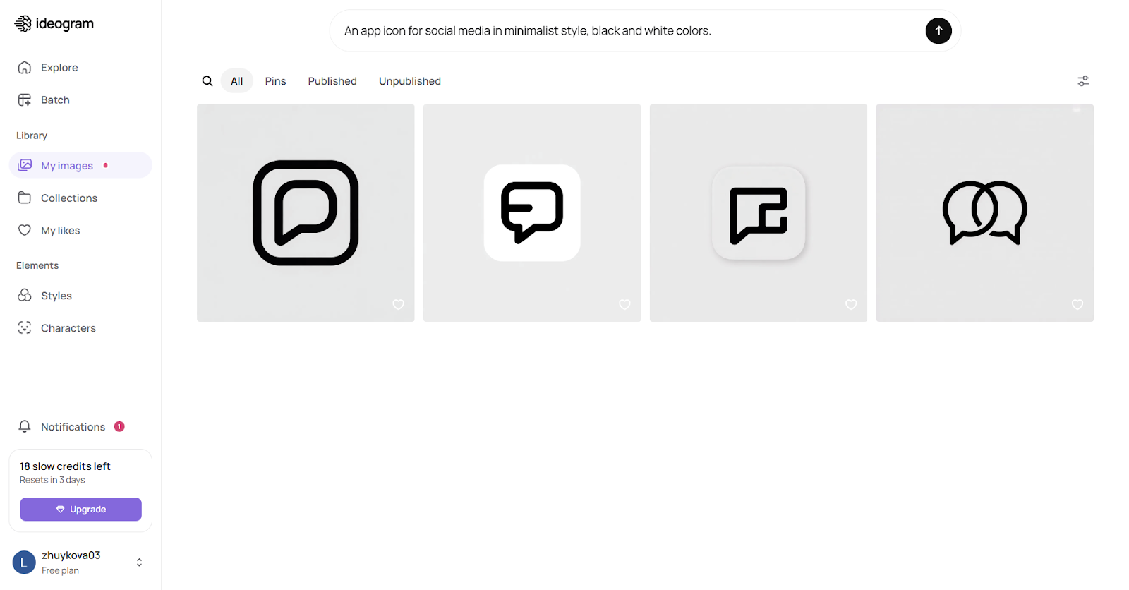 варианты иконок, сгенерированные нейросетью Ideogram