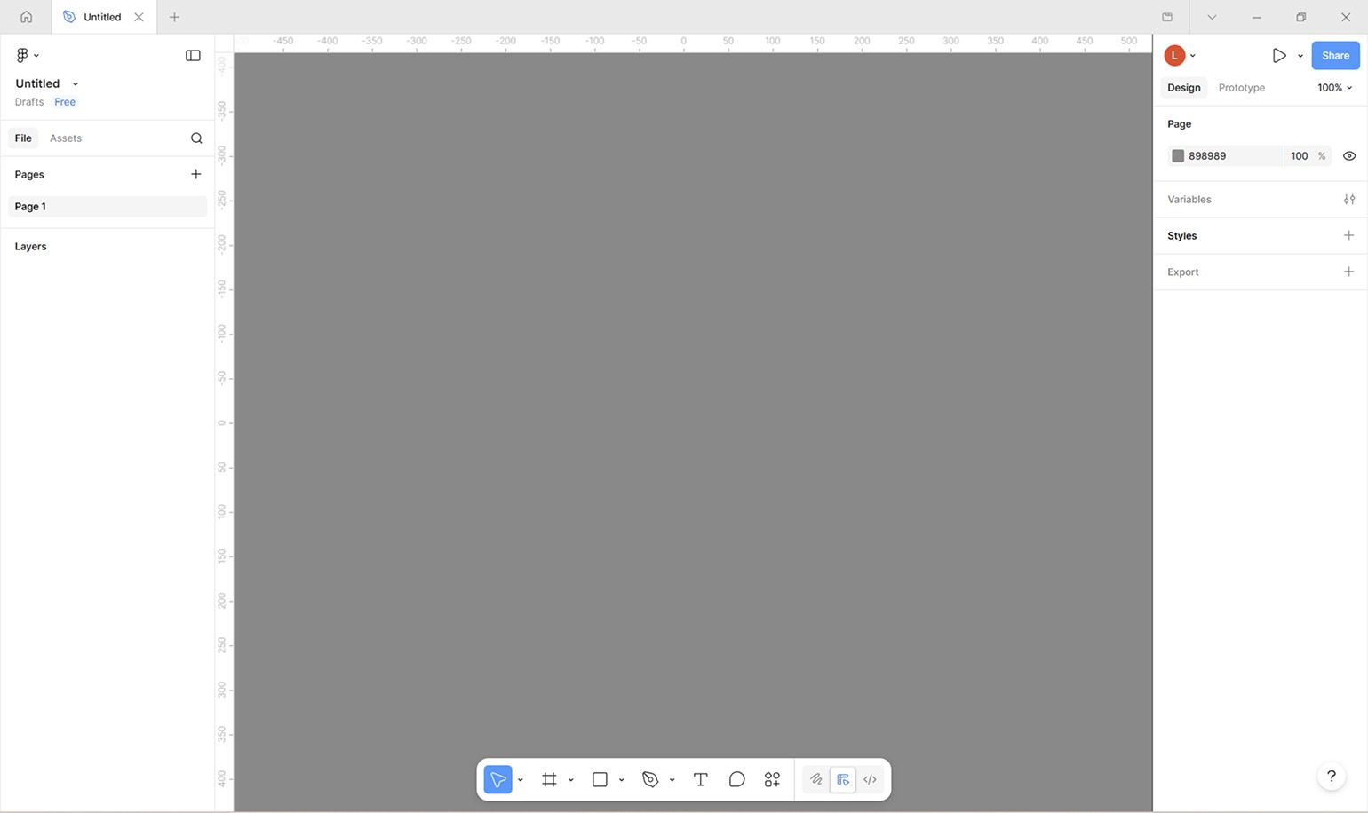 новый файл для прототипа в Figma