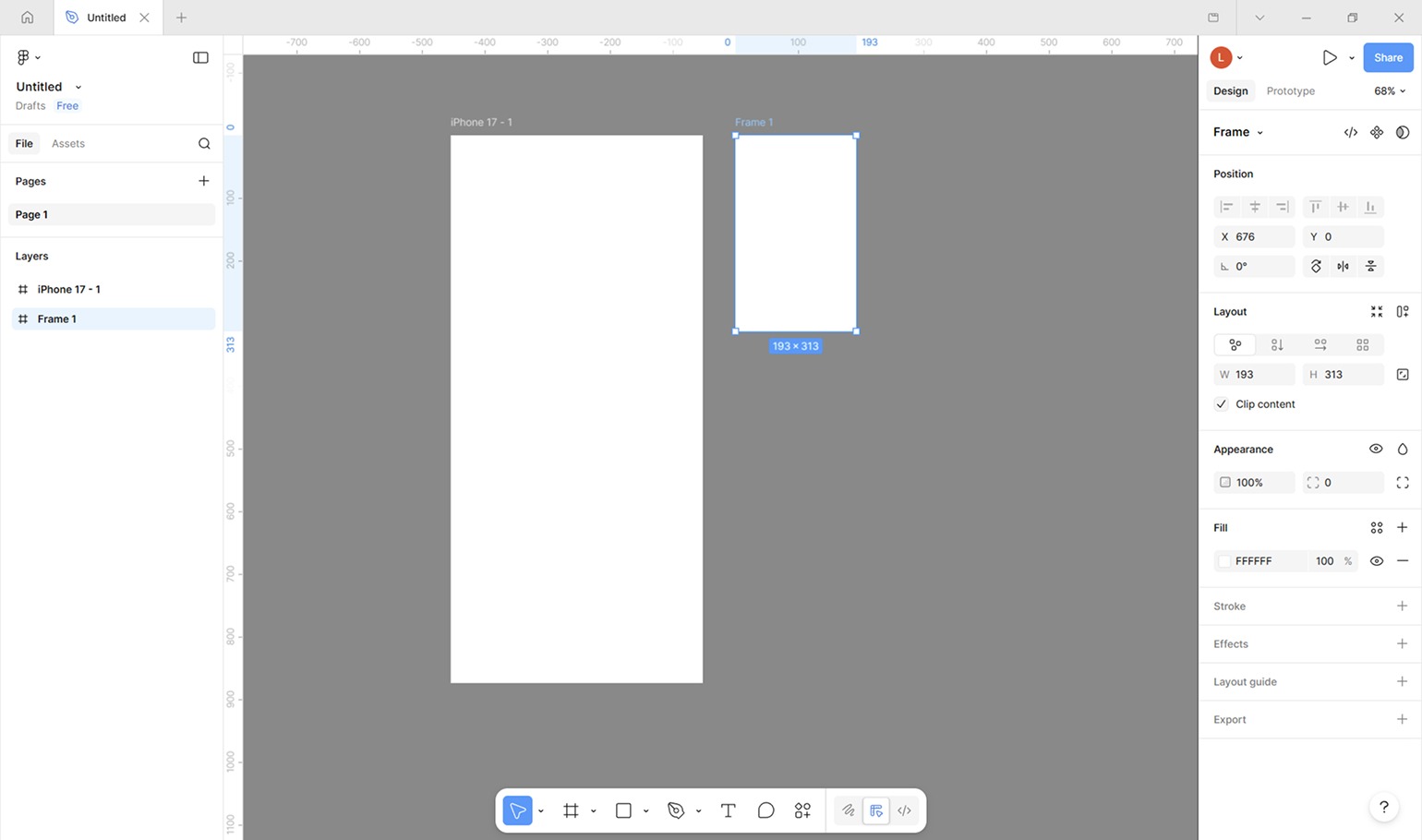 фреймы для прототипа в Figma